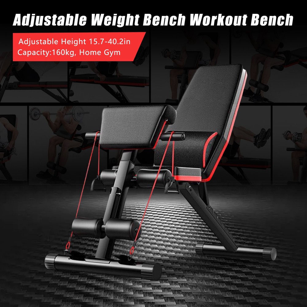 Foldable Adjustable Weight Bench Home Training Workout Exercise Equipment