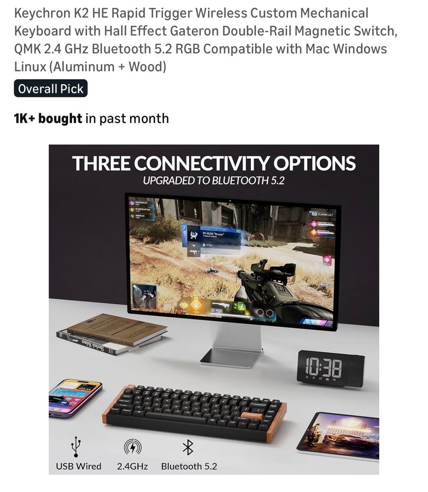 Keychron K2HE Elite Magnetic Switch Keyboard & Mouse Bundle