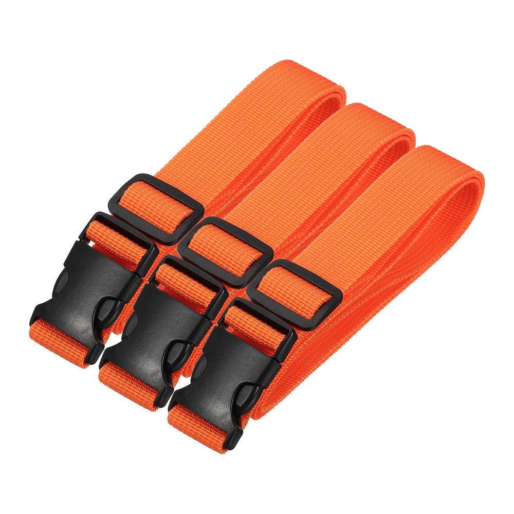 3pcs 1" x 3ft Utility Straps with Quick Release Buckle Adjustable, Orange