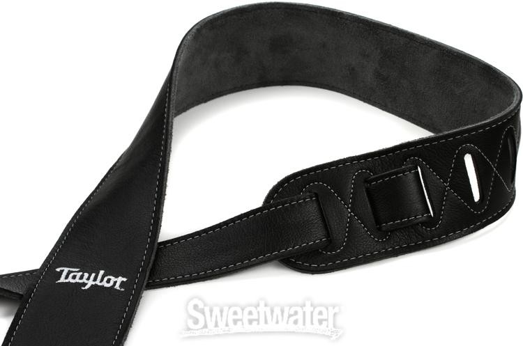 Taylor Leather/ Suede 2.5" Guitar Strap - Black