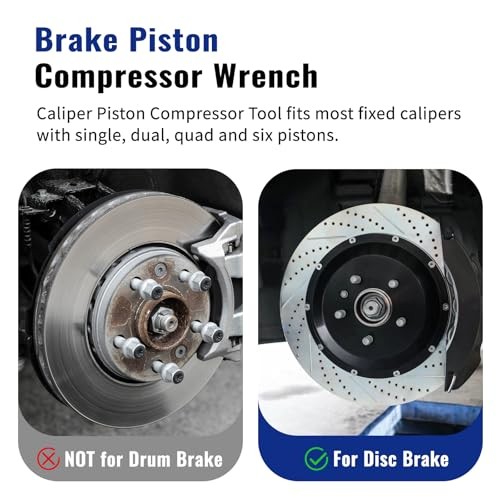 Brake Caliper Compression Tool, Universal Caliper Piston Compressor Tool, 360°