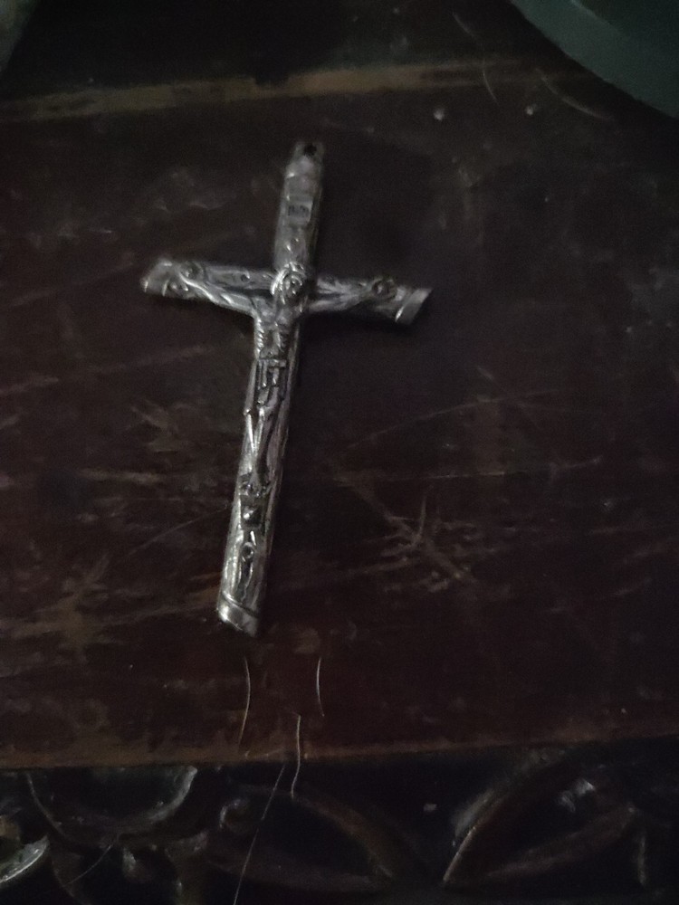crucifix necklace men silver