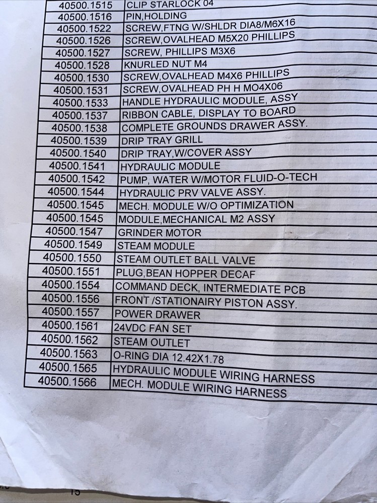 Thermoplan 40500.1556 FIX PISTON , ASSEMBLY