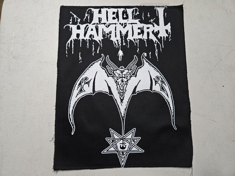 HELL HAMMER, CANVAS SCREEN PRINTED LARGE BACK PATCH