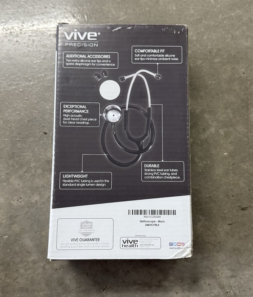 Vive Precision Stethoscope - Black DMD101BLK. NEW