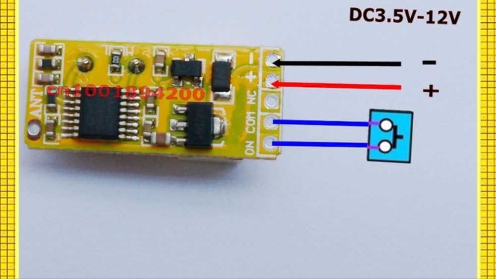 White small RF Wireless Remote Control Momentary/Toggle/Latch 3.7 - 12v A12