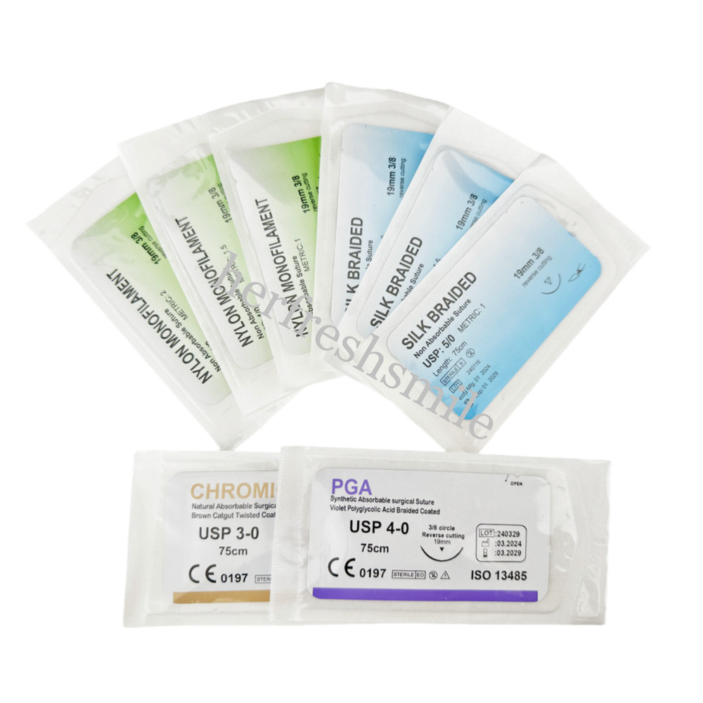 Dental Study Suture Practice Silk Sutures Braided Reverse Needle Train Test