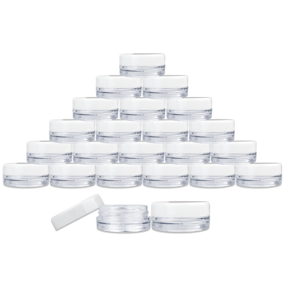 50 Pieces 3 Gram/3ML Plastic Makeup Cosmetic Lotion Cream Sample Jar Containers