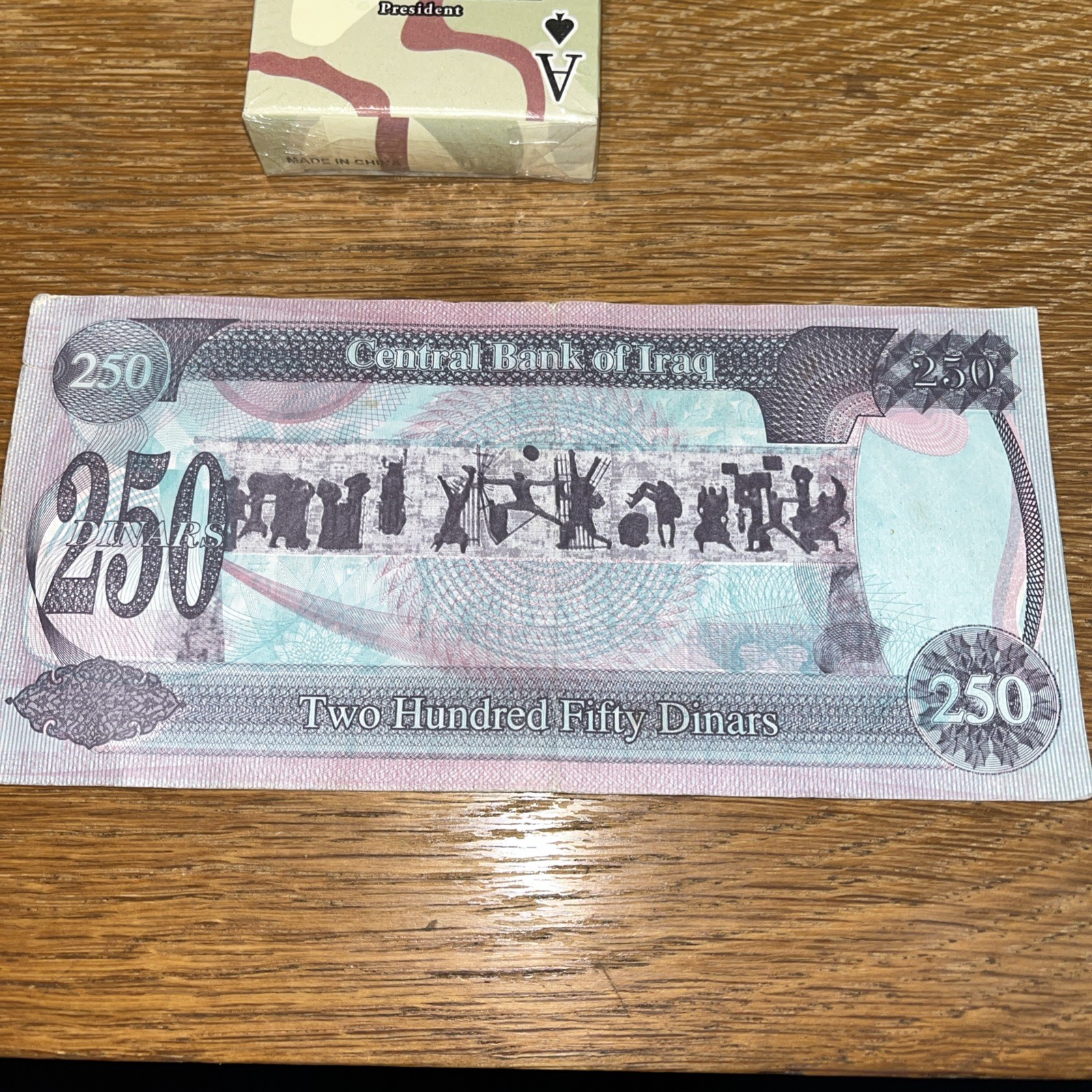 Desert Storm Saddam Hussein Cards & 250 Dinars Script Fr Collection Lot 6A