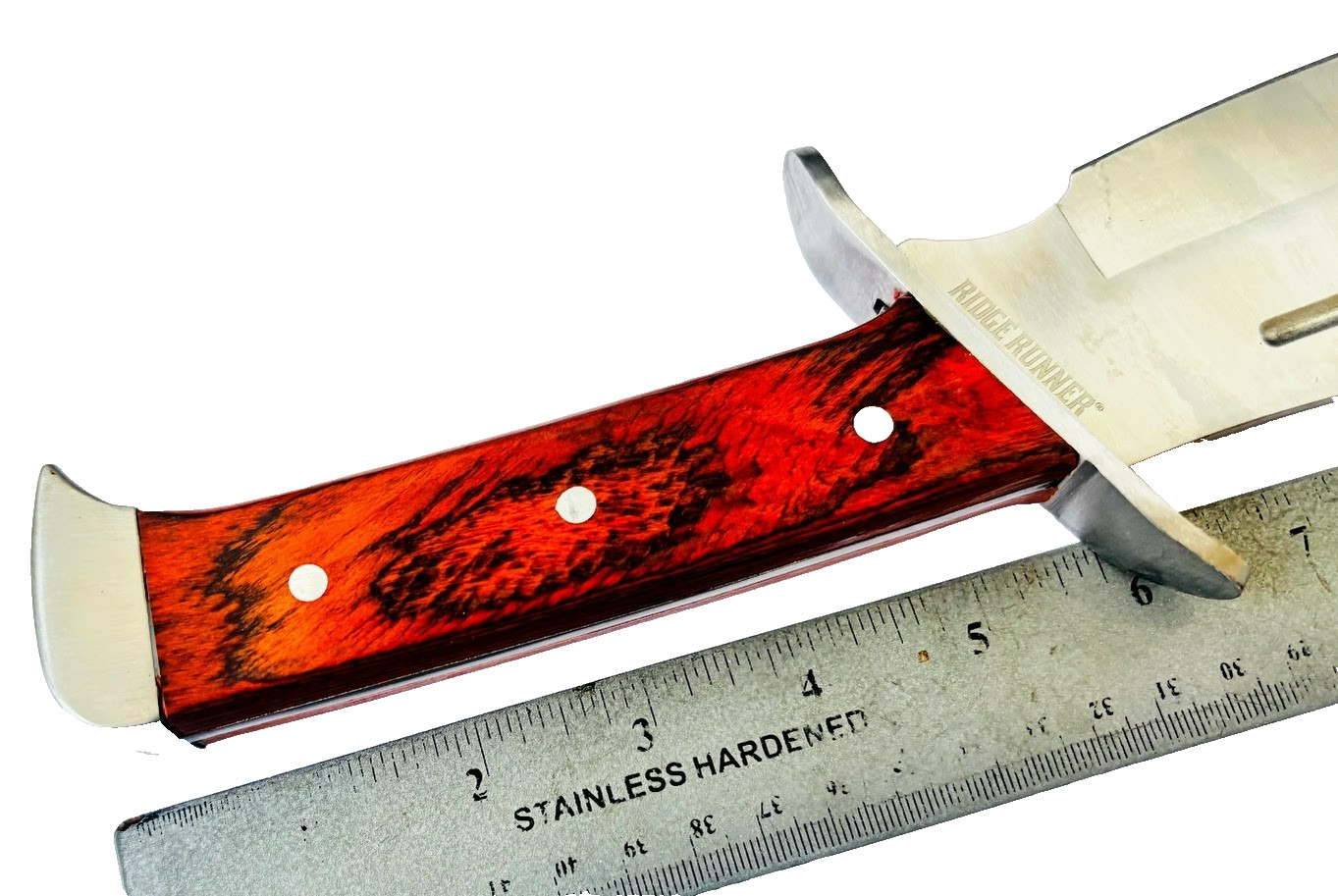 Large 17" Machete Fixed Blade Knife Wood Handle Unused Ridge Runner 440SS