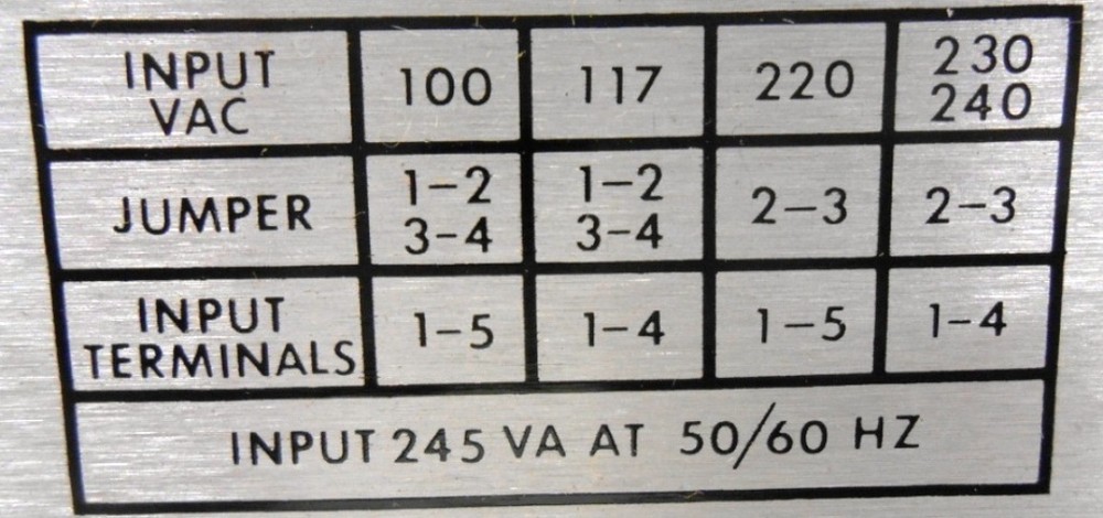 ACDC ELECTRONICS, POWER SUPPLY, ETV 551, 1.7/8 AMPS