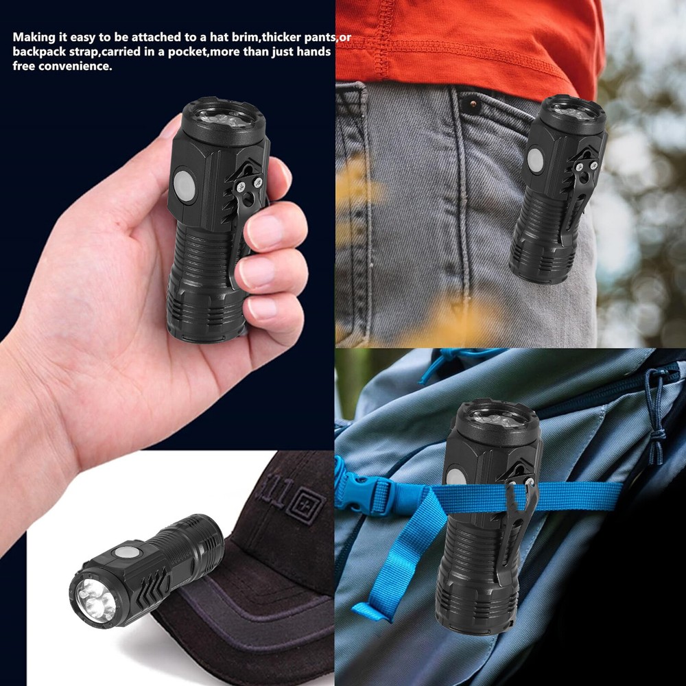 Super Bright LED Tactical Flashlight Mini USB Rechargeable Lamp 5 Modes Light US