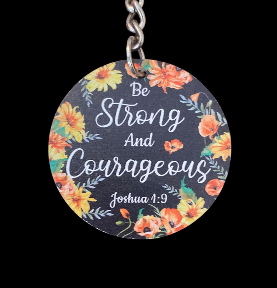 Religious Keychains Cross & Joshua 1:9