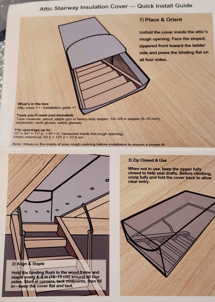 Attic Stairway Insulation Cover