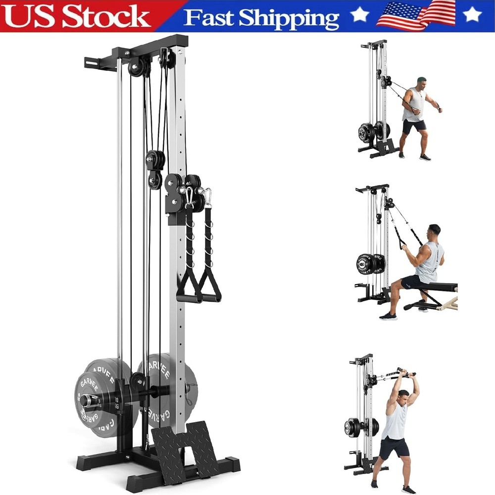 Wall Mount Cable Station, LAT Pulldown ,Cable Crossover Machine Workout Home Gym