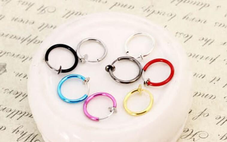 Clip-On Spring Action Non-Piercing Fake Septum Lip Cartilage Nose Tragus Ring