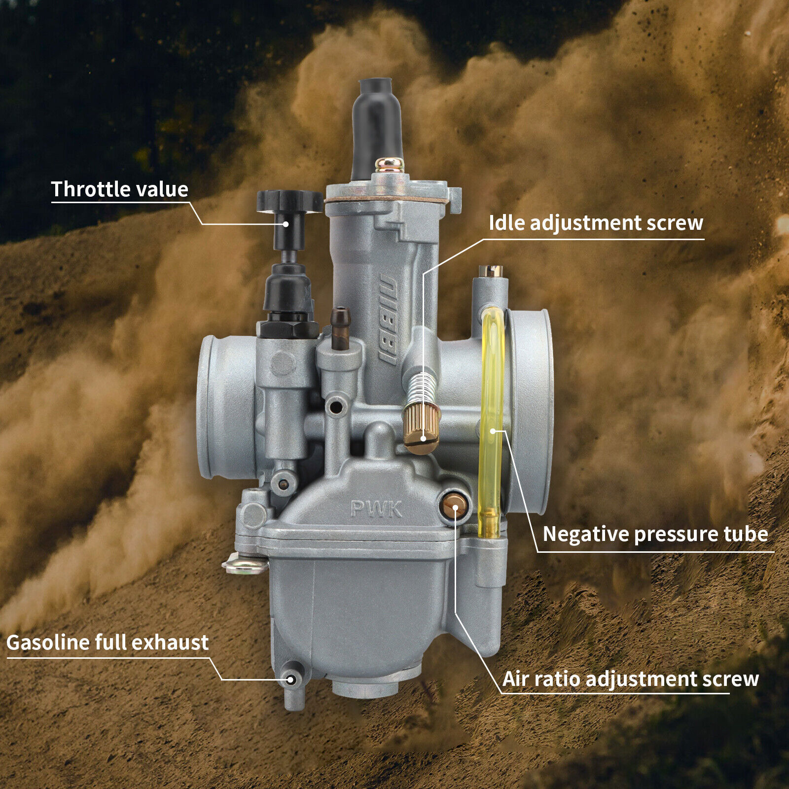 NIBBI PWK 32mm Pre-Jetted Carburetor For HONDA YAMAHA SUZUKI Dirt Pit Bike ATV