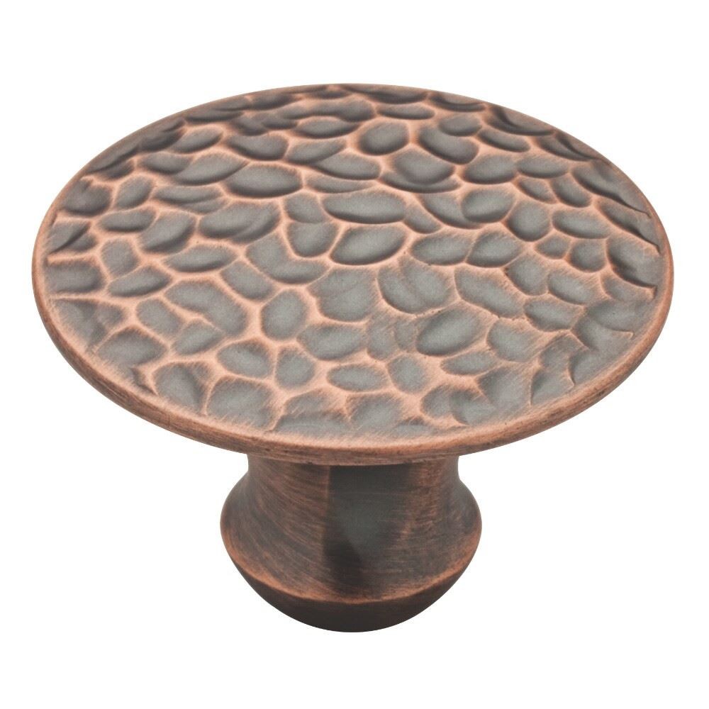 (2-Pack) 1-1/2" Hammered Sweepy Knob Bronze with Copper Highlights