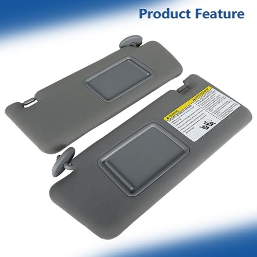 A Pair Gray Driver and Passenger Side Sun Visor Replacement for Tacoma 2005