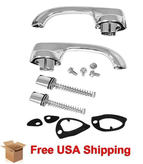 For 70-72 Chevelle / Skylark Outside Chrome Door Handle & Button Set 2/4DR