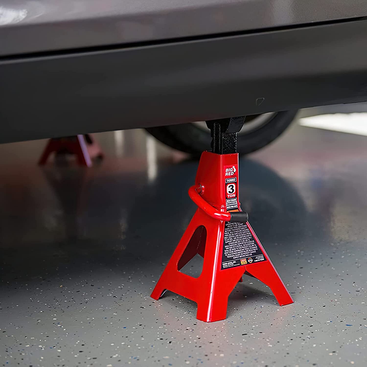 BIG RED 3 Ton (6,000 lb) Capacity T43202 Torin Steel Jack Stands, Red