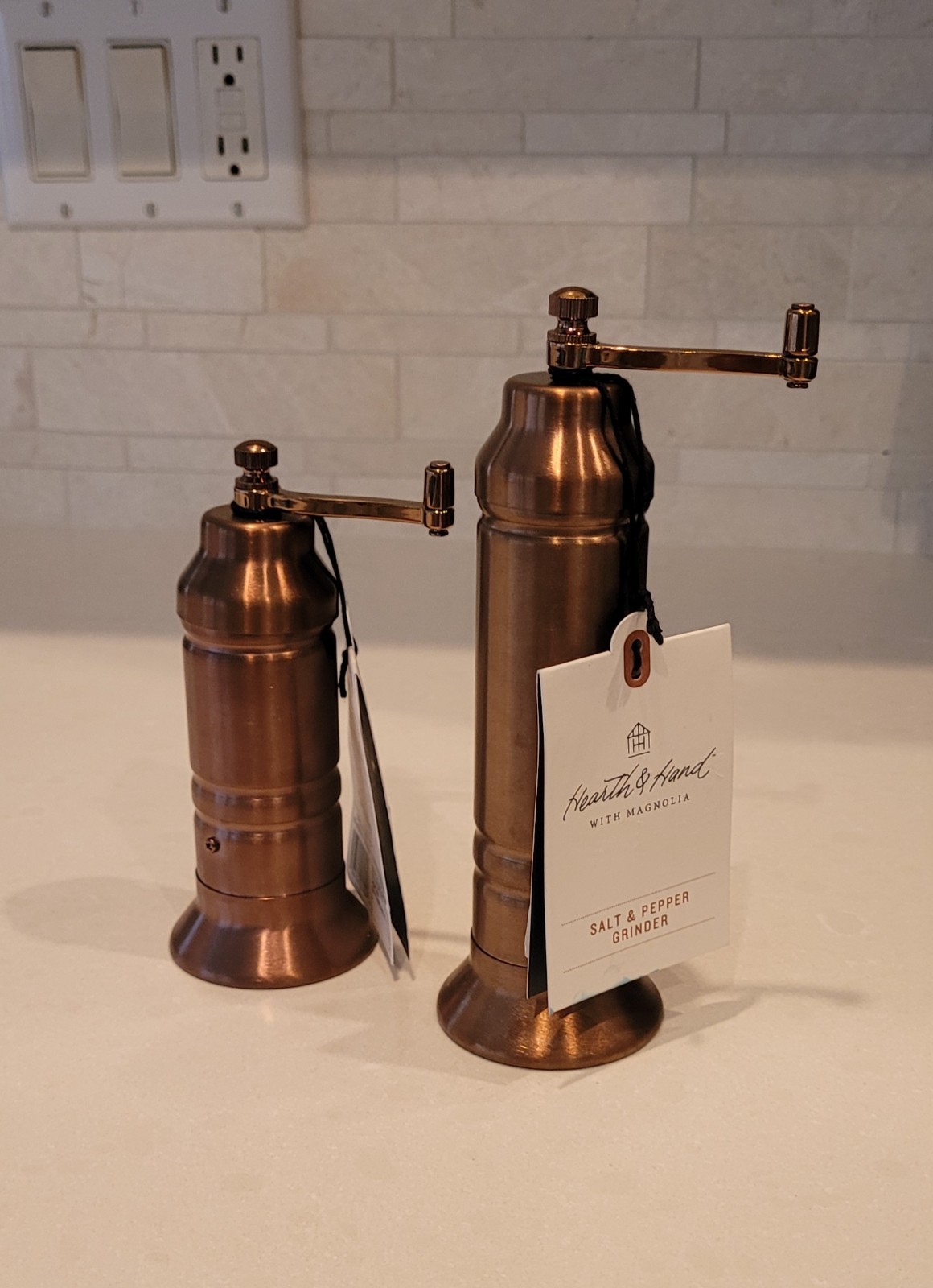 Salt & Pepper Crank Grinder Pair ▪ Copper Finish ▪︎ Hearth & Hand w/ Magnolia