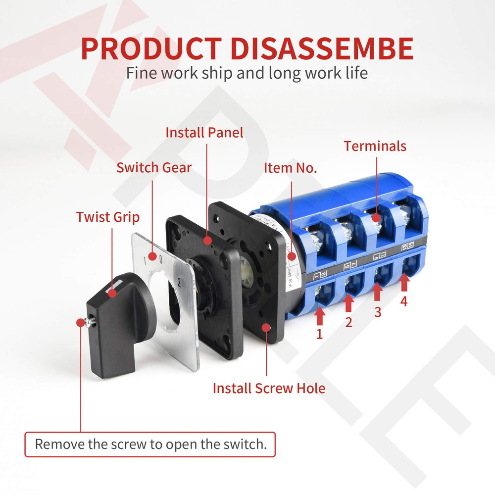 Changeover Selector Switch 3 Position 440V Universal Rotary Cam Selector (20A 8