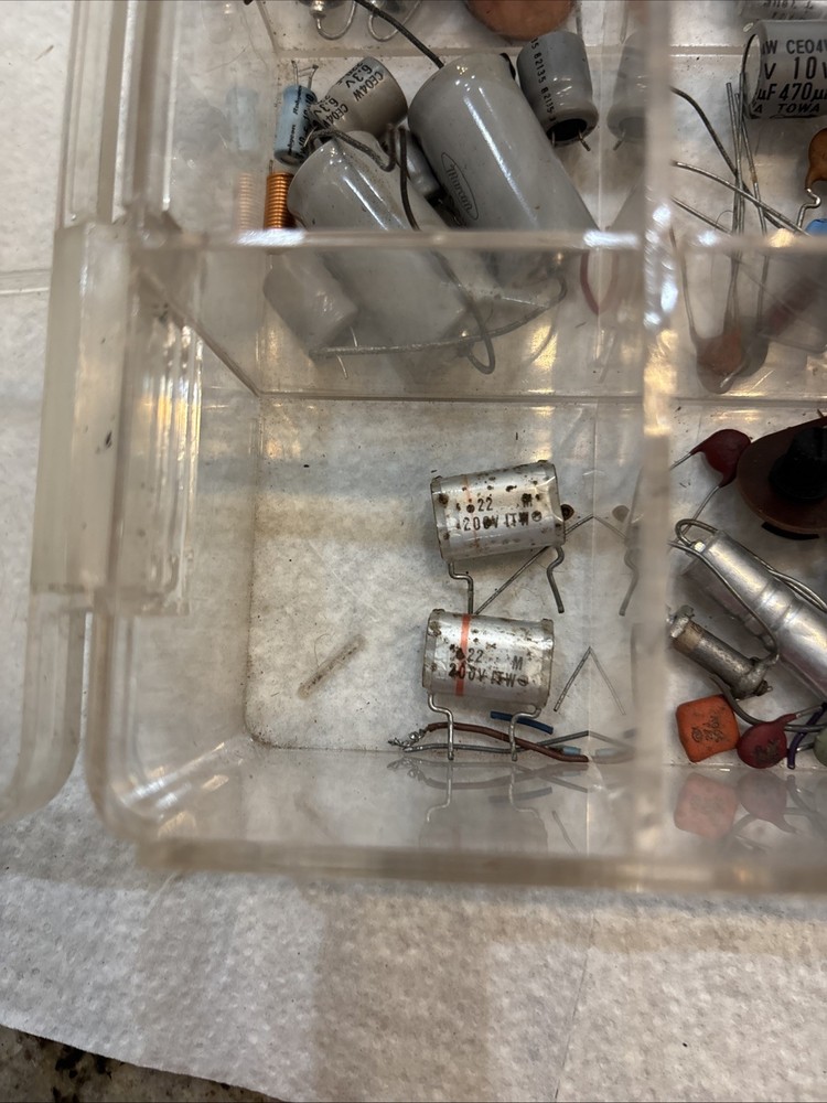 Vintage Capacitors Lot Ceramic Electrolytic Assorted Untested