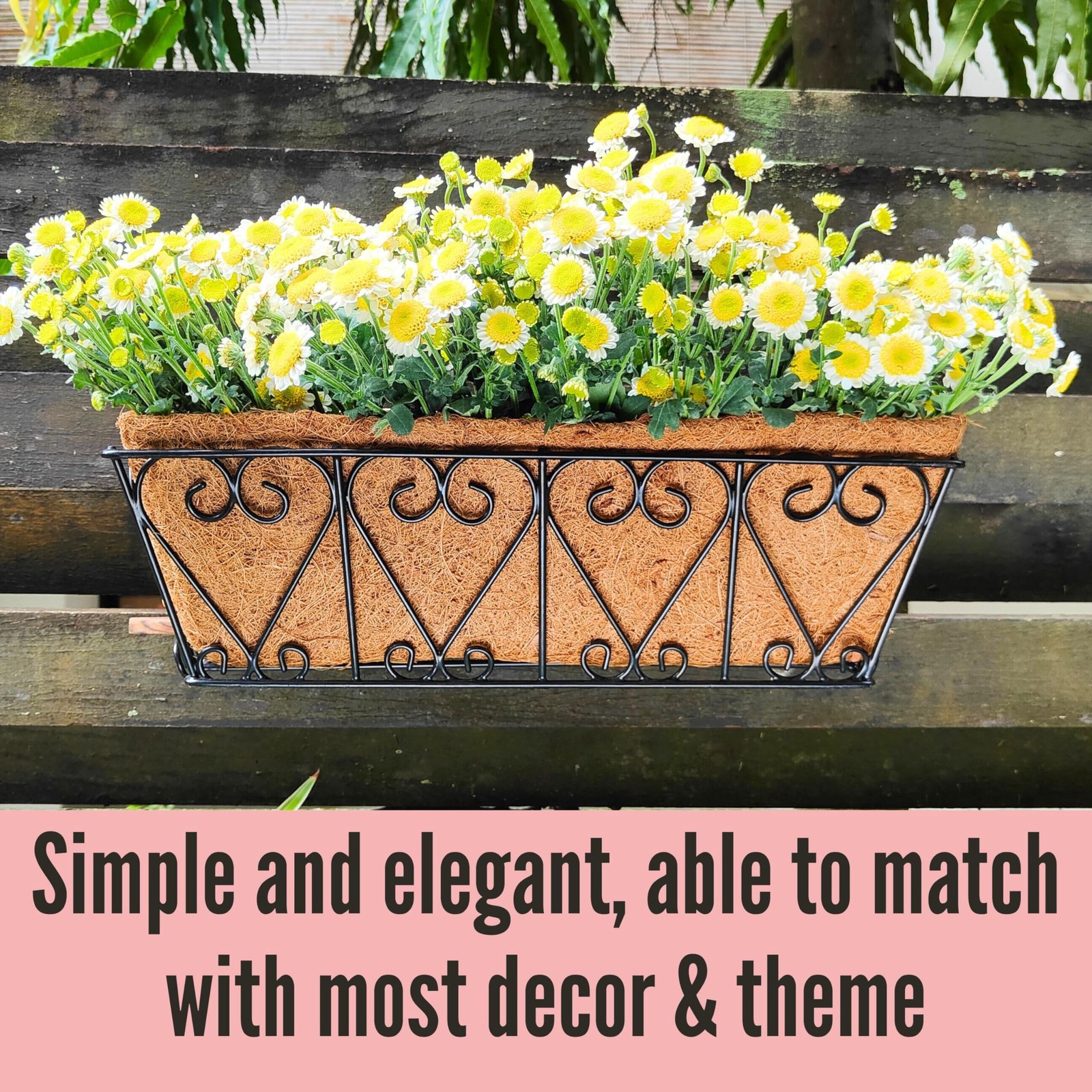 LaLaGreen Wal Planters - 4 Pack, 16 Inch Deck Railing Hanging Basket, Window ...