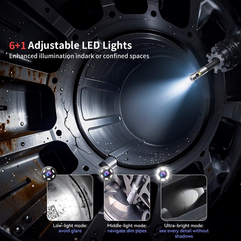 Ralcam 360° Dual Lens Borescope 5" Joystick 4 Ways Endoscope Inspection Camera