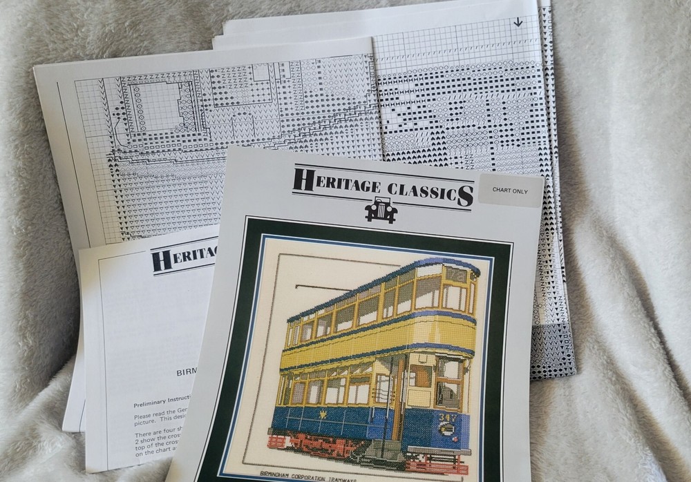 Heritage Classics Birmingham Corp Tram Cross Stitch Pattern Chart