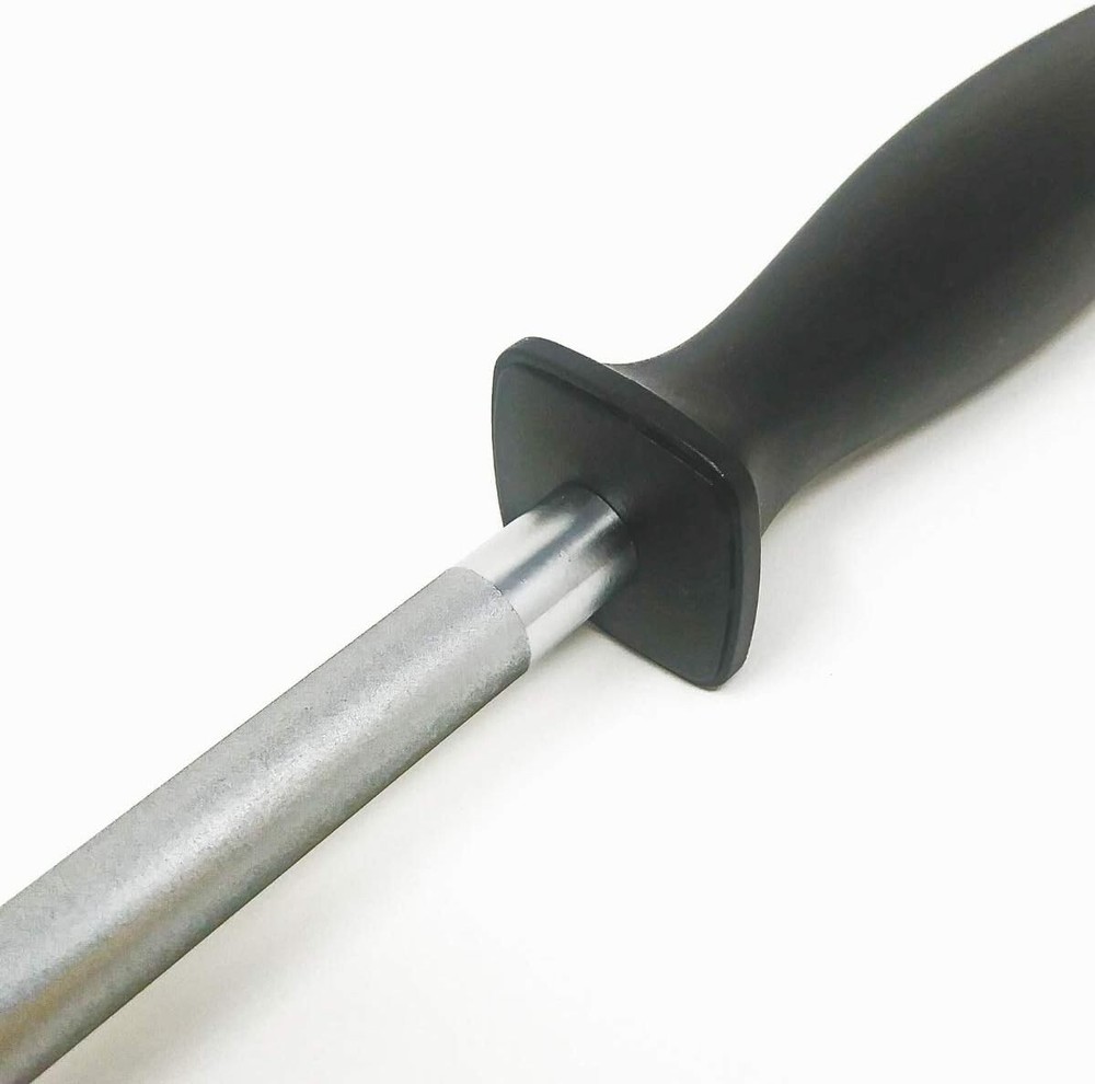 10 Inch Solid Core Diamond Knife Sharpener - Fine Grit - Large Diameter Rod