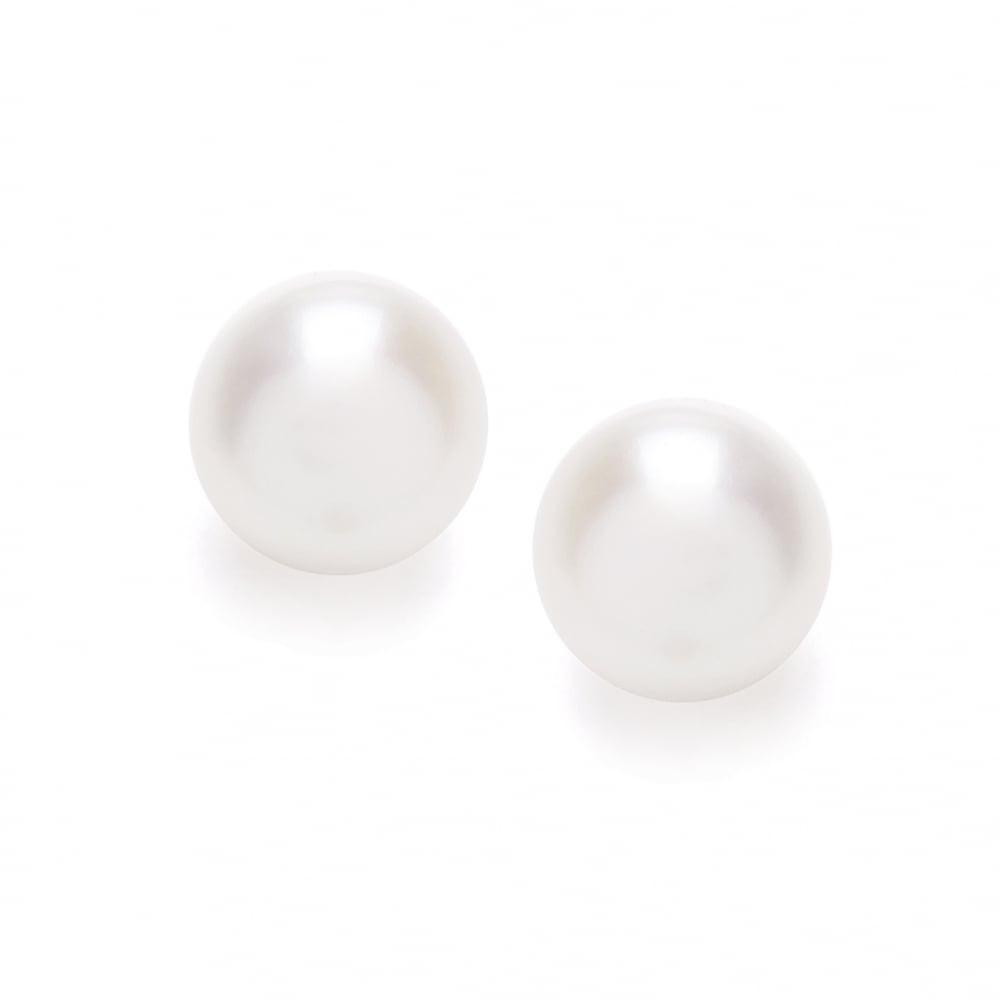 Sterling Silver Real Genuine Freshwater Culture Pearl Stud Earrings Gift for Her