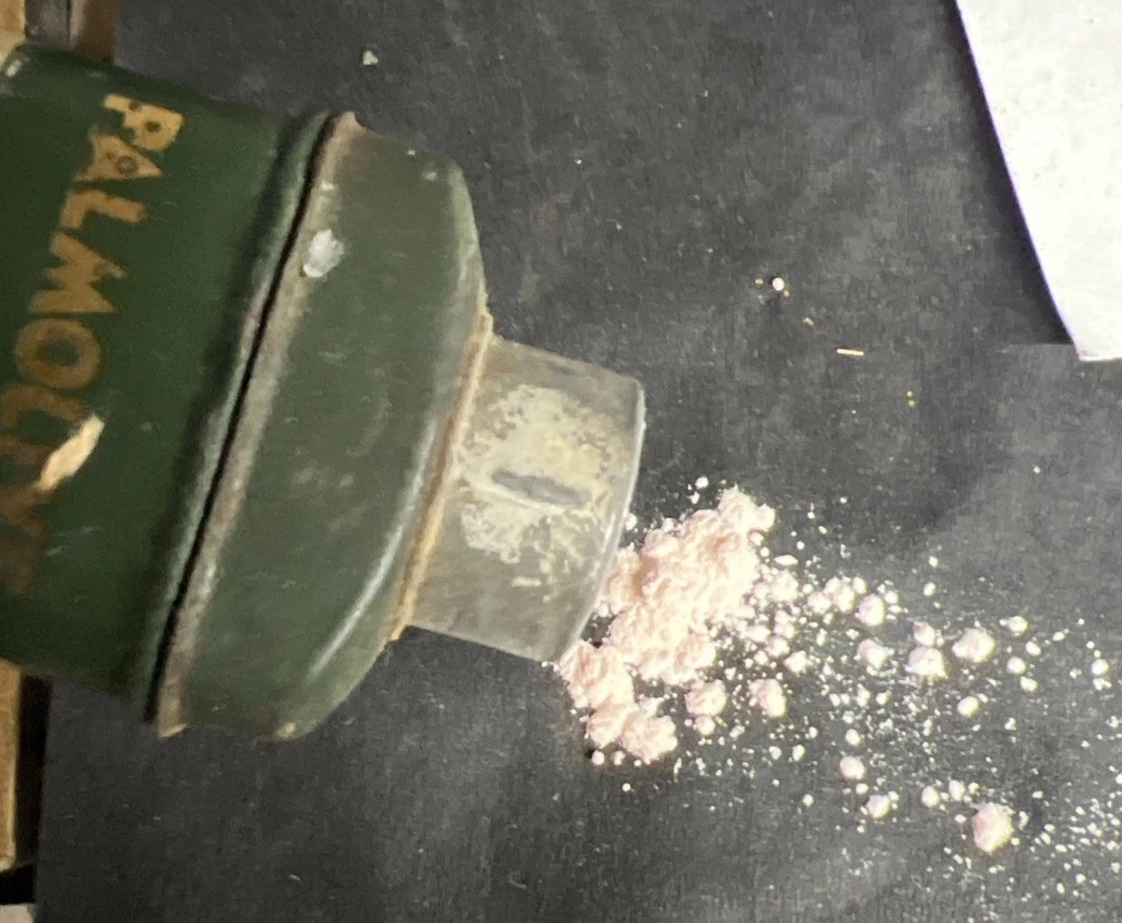 VTG 1950s PALMOLIVE after shave talc ADVERTISING TIN Green Medical Can Tin