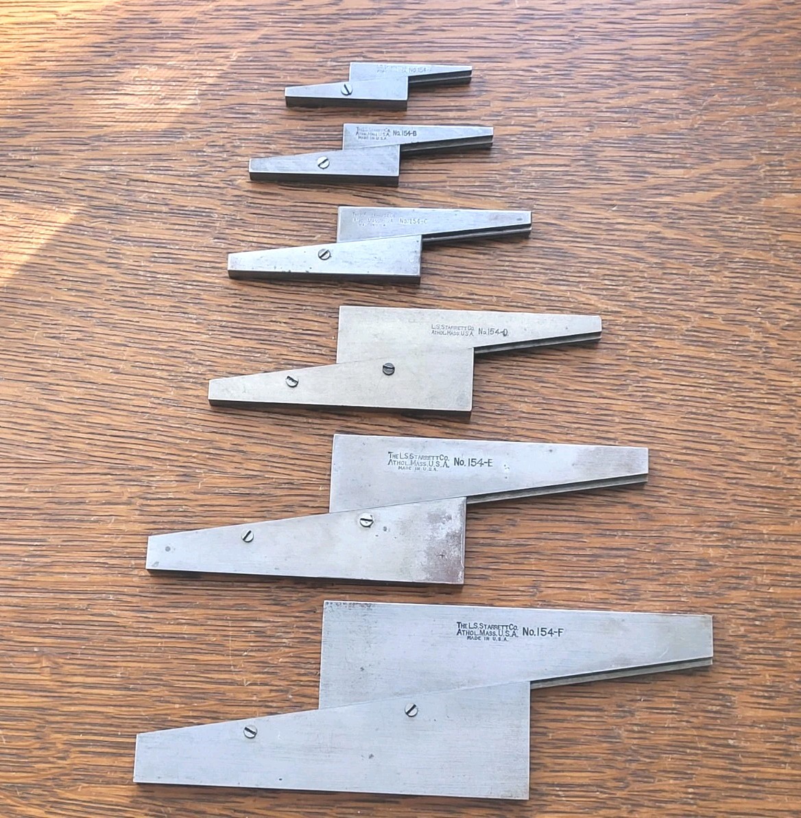(6) Vintage L. S. Starrett No. 154 Parallels (A-F) Machinist Tools USA