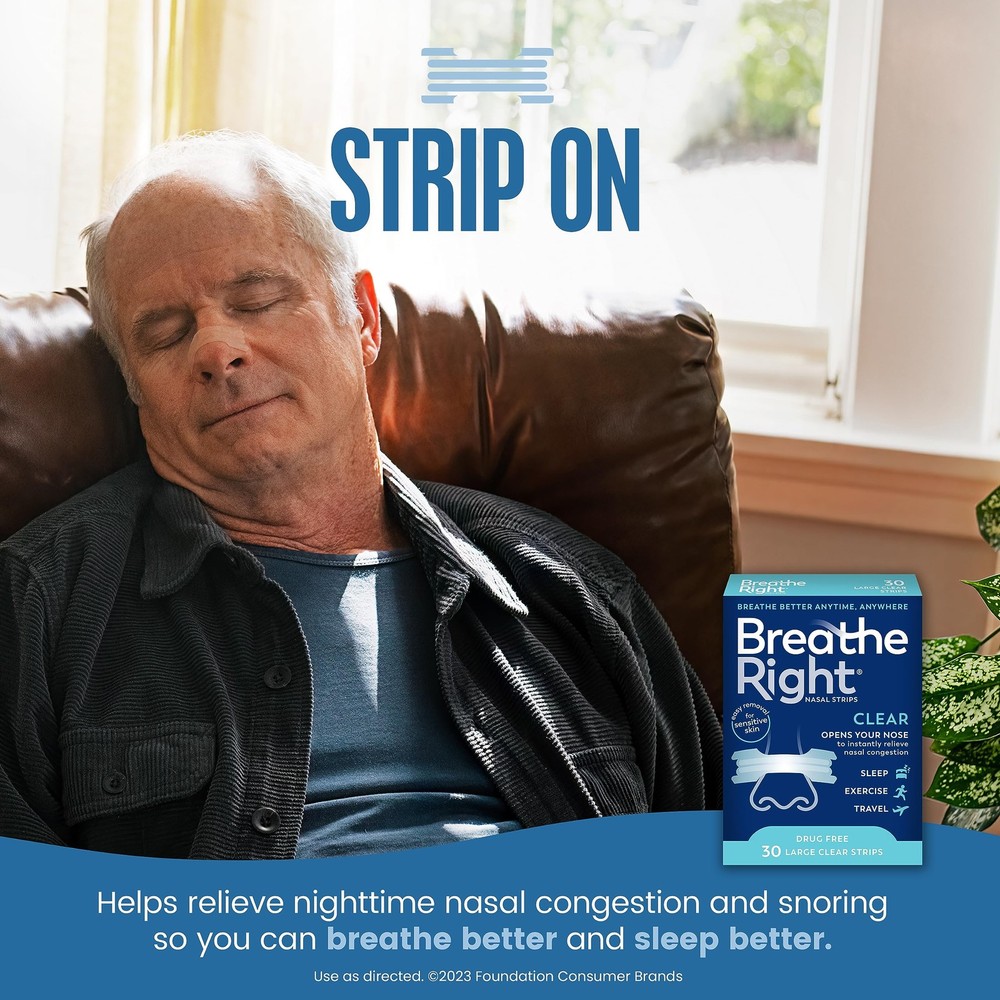 Nasal Strips Clear Large 30ct (Packaging May Vary)