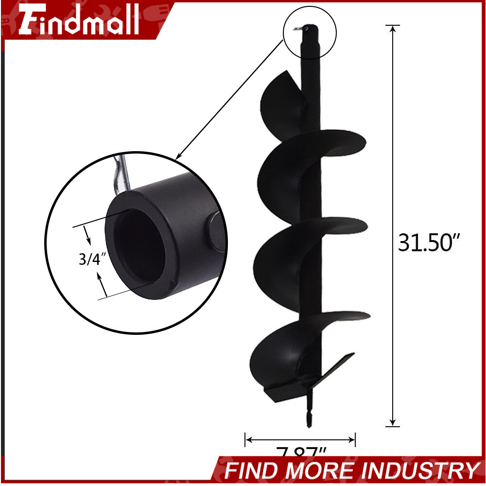 Findmall 8 Inch Earth Auger Drill Bit for Gas Powered Digger