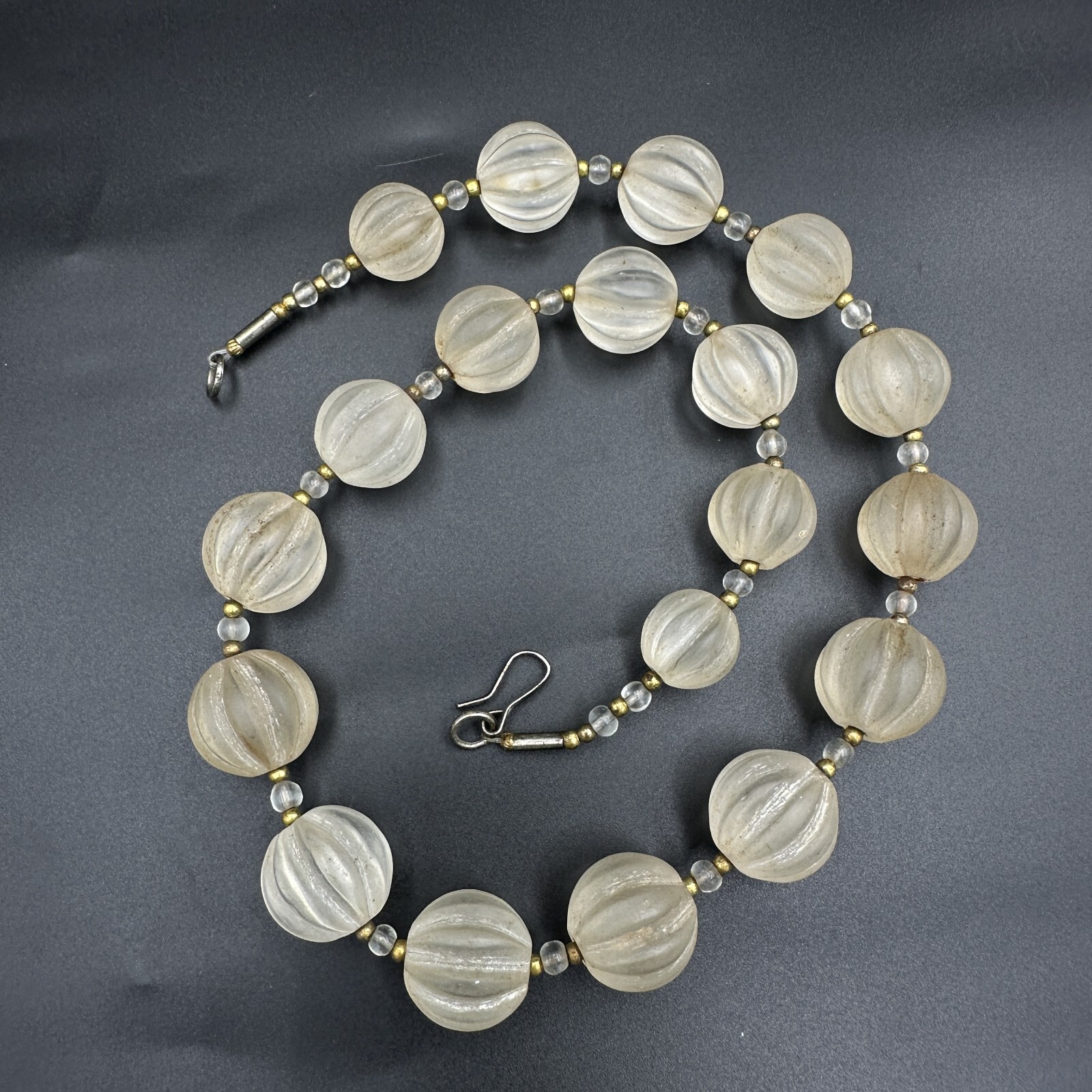 Himalayan Regions Old Crystals Beads Carving Necklace