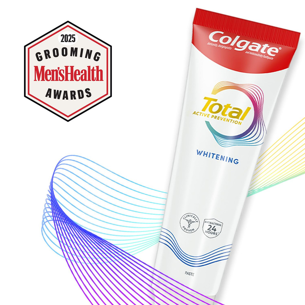 Colgate Total Whitening Toothpaste Paste, 5.1 oz, 4 Pack, Fluoride, Antibacteria