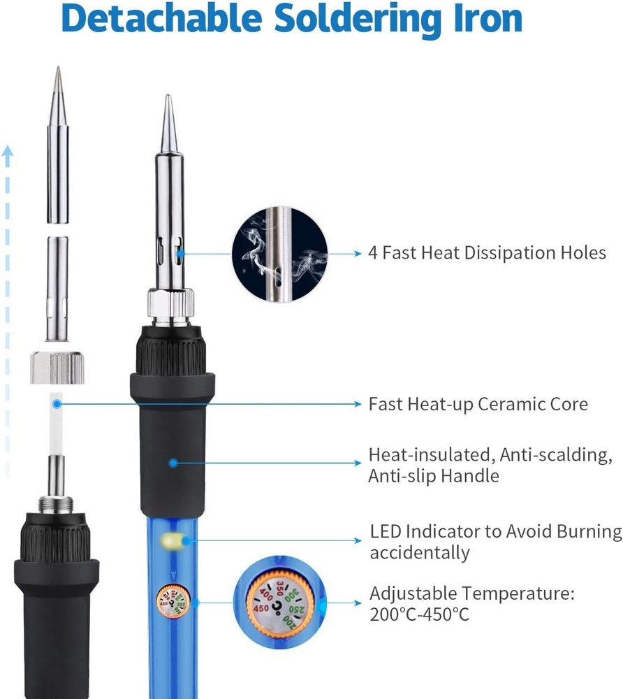 LDK Soldering Iron Kit Electric 60W 110V Adjustable Temperature Basic