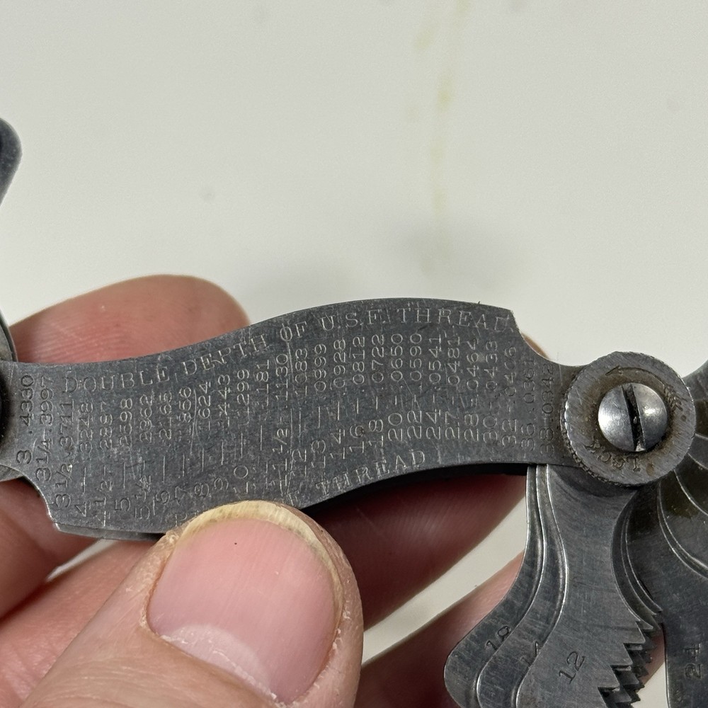 Lufkin Rule Co. Model 74D Screw Thread Pitch Gauge Double Depth USF Thread