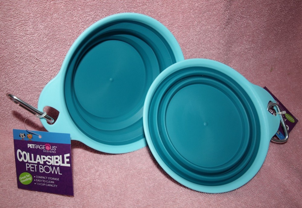 COLLAPSABLE PET BOWL 1 1/2 CUP CAPACITY, 3 PACK