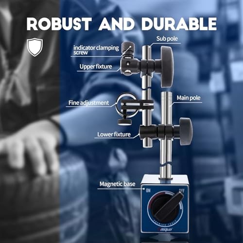 Adjustable Magnetic Base Stand with Fine Adjustment Holder for Dial Indicator, 1