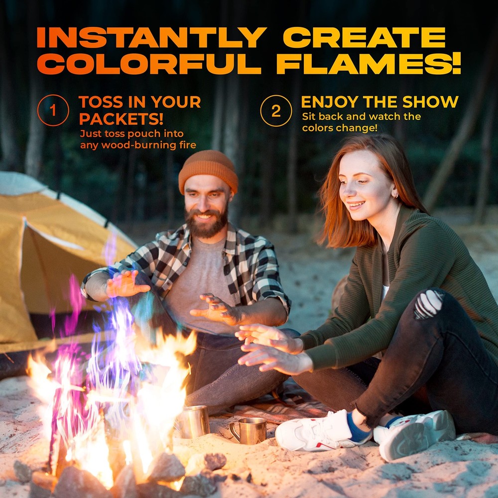 Magic Campfire Fire Color Changing Packets for Original 10 Pack, Green