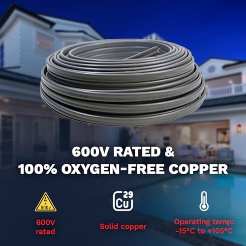 12/2 UF-B Wire Gray Solid Underground Feeder Cable () 50 Ft