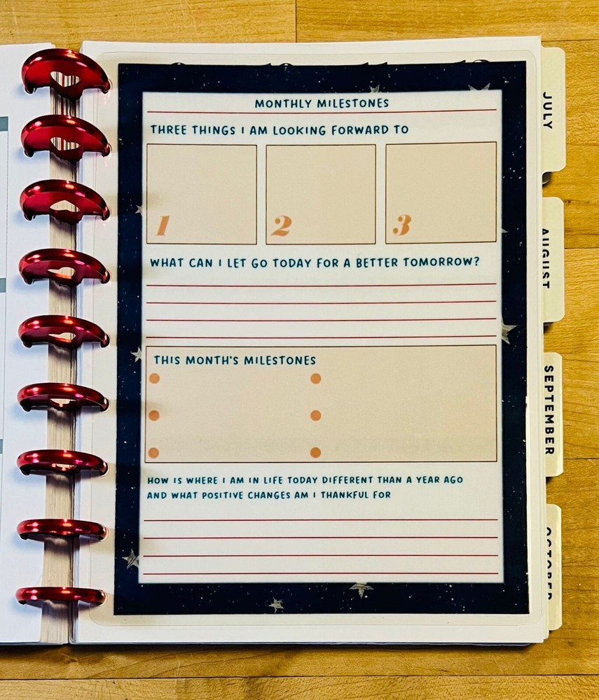 Monthly Milestones Dashboard Insert 4 use with HAPPY Planner-
