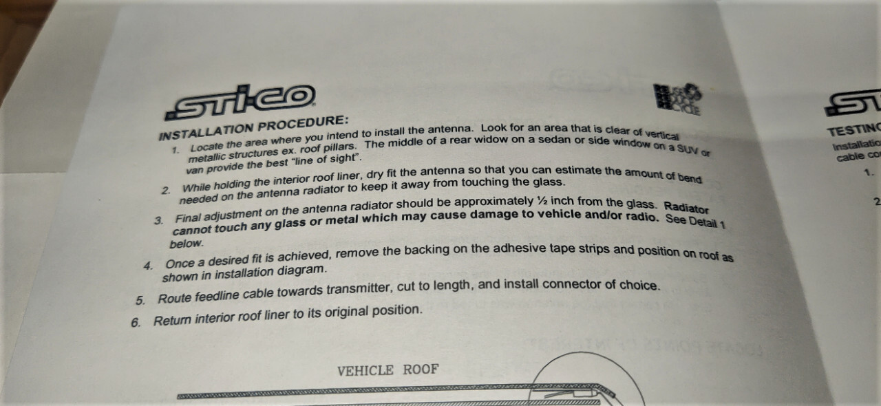 STI-CO CONCEALED RADIO/CELLULAR/MOBILE DATA ANTENNA CCAS-DB-7-800/PCS DUAL-BAND