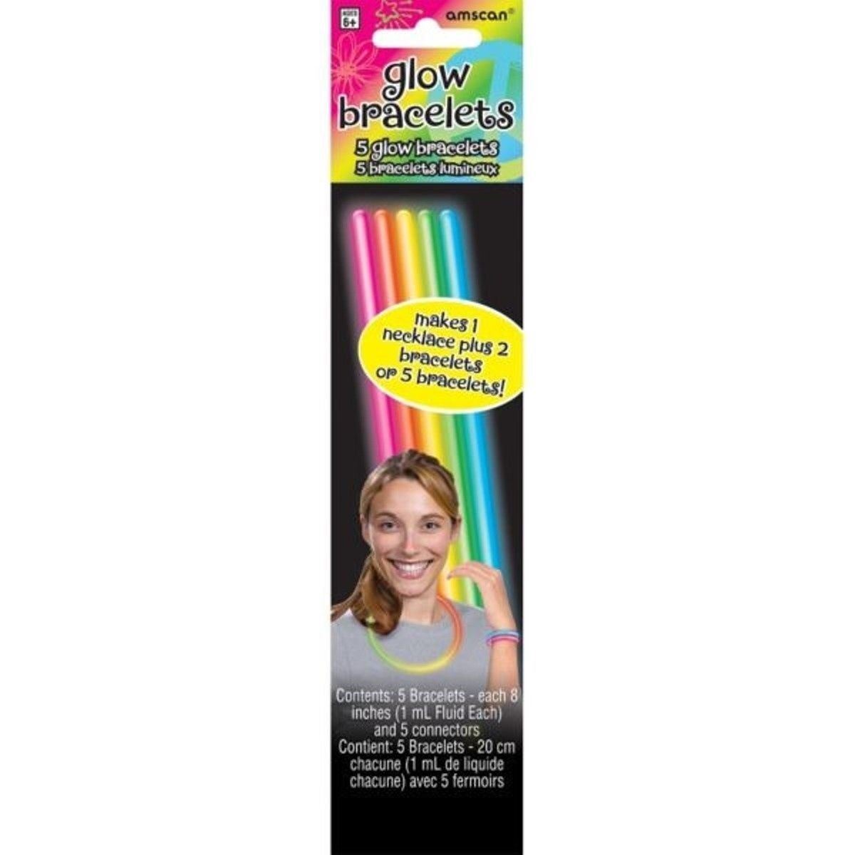 8" 5 Glow Sticks Tube Multi Color