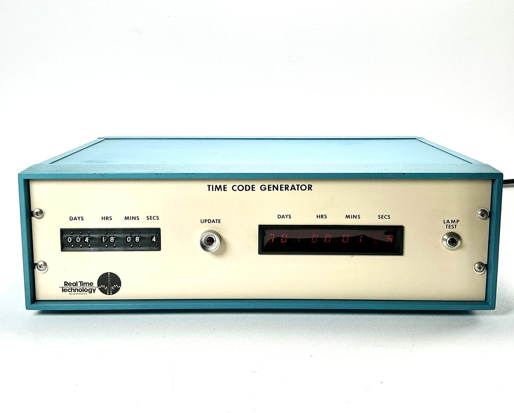 Real Time Technology Time Code Generator Vintage SMPTE Broadcast Unit Powers On