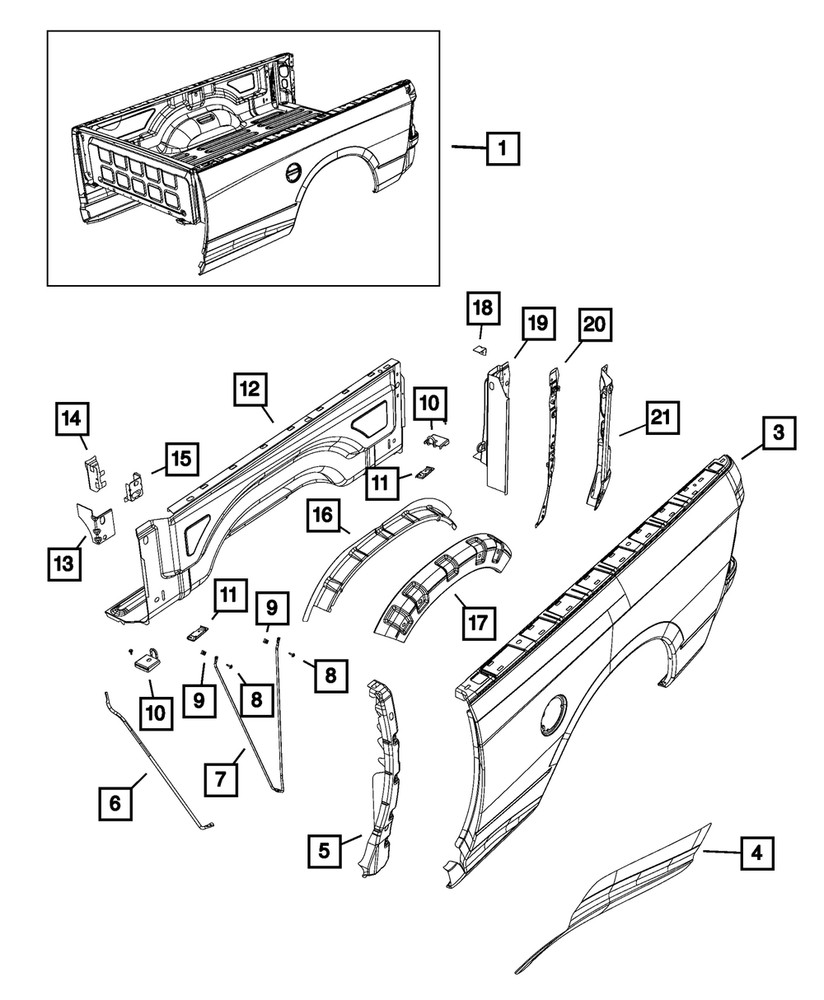Genuine Mopar Side Panel Reinforcement Left 68156467AA